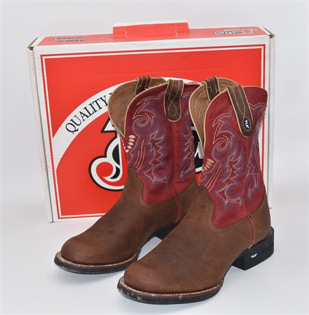 Justin Paluxy Brown Western Men's Boots, Size 9.5D