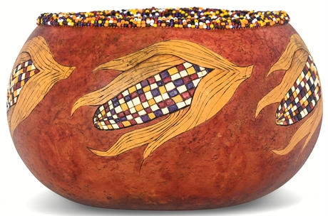 'Harvest in Harmony' - Ida Molinar Gourd Art
