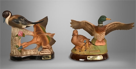 Pair Ducks Unlimited Jim Beam Bottles