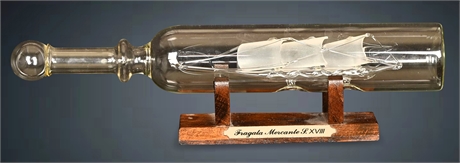 Hand Blown Glass Ship in Bottle