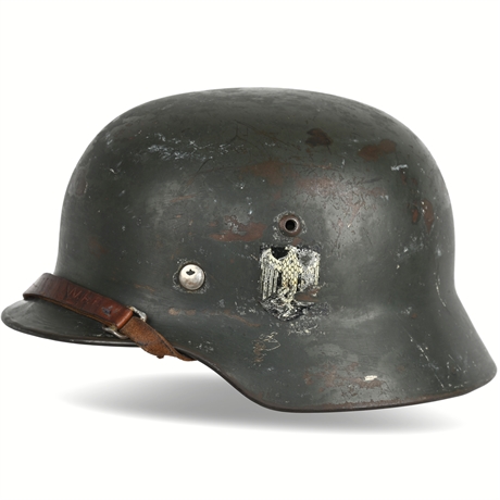 Original German WWII M35 Heer Double Decal Helmet