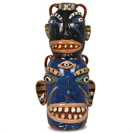Carl Block Pottery Folk Art Vase