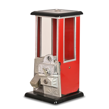 Antique Original Norris Master 1¢ Peanut Gumball Vending Machine