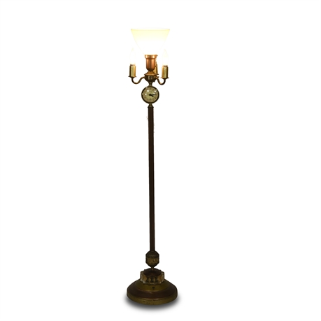 Antique Lanshire Art Deco Torchiere Floor Lamp