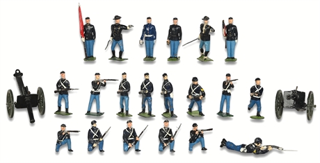 Vintage Britains Ltd. Lead Toy Soldiers - Union Army Set (22 Pieces)