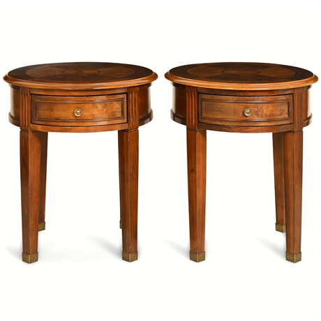 Pair Glen Eagle Round End Tables by Ashley Furniture