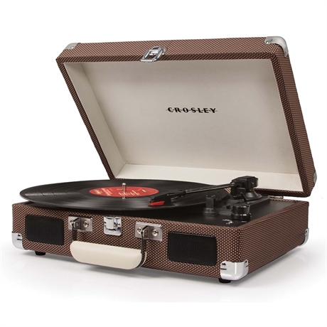 Crosley CR8005A-TW Cruiser Portable 3-Speed Turntable, Tweed