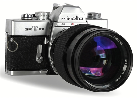 Minolta SRT 101 Camera with Vivitar Series 1 85mm Lens & Tiffen Filter