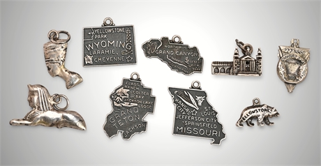 Vintage Sterling Silver Destination Charms