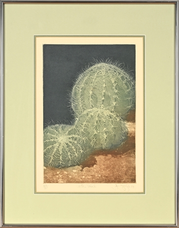 Douglas E. Taylor Cactus Triad Limited Edition Etching (22/50, 1984)