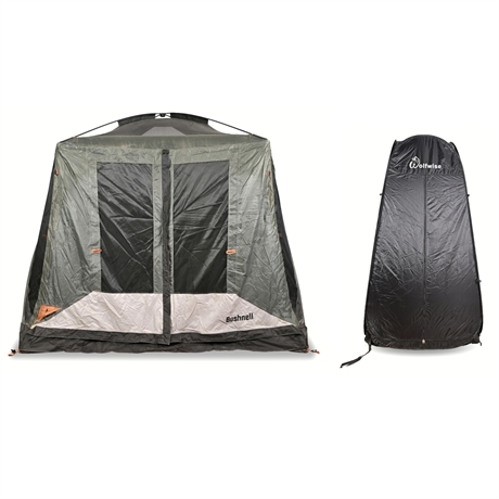 Bushnell 4-Person Instant Pop-Up Tent & Wolfwise Privacy Shelter Set