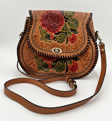 PATRICIA NASH TOOLED ROSE HANDBAG