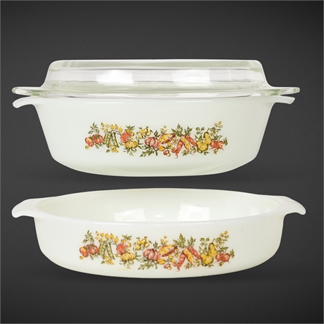 Anchor Hocking Fire‑King "Harvest Vegetable" Set – #429 & #433, 1.5 Qt