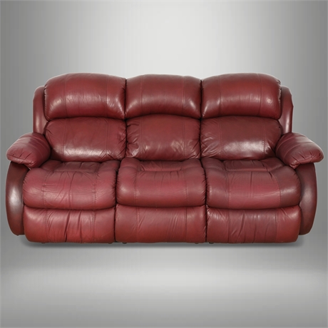 Leather Double Recliner Sofa