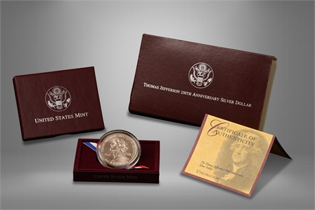 1993 U.S Mint Thomas Jefferson Uncirculated Silver Dollar