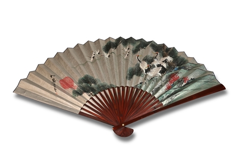 Large Hand Painted Fan