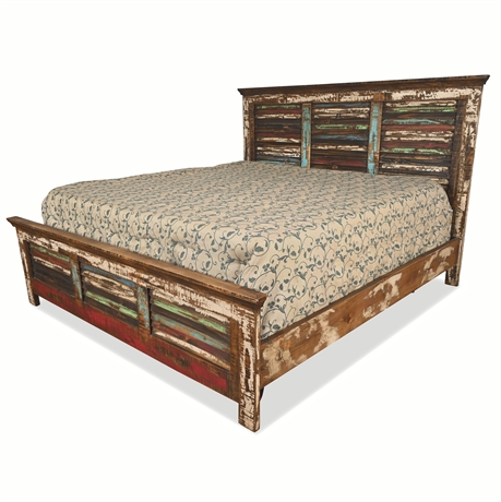 Cabana Rustic King Bed – Pine Shutter Panel 56" Headboard