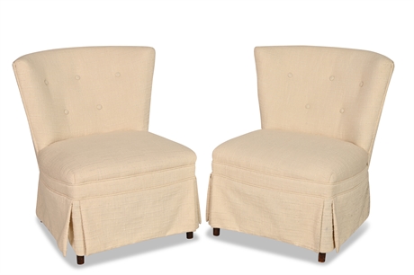 Pair Custom Slipper Chairs