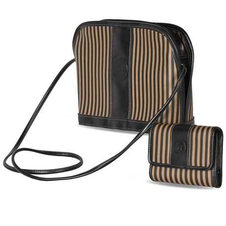 Ladies Fendi Imitation Crossbody & Wallet