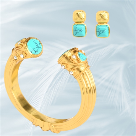 Julie Vos Byzantine Cuff and Earrings Set