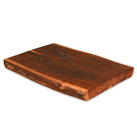 Live-Edge Mesquite Hardwood Serving Board — Figured Grain, 15 lbs