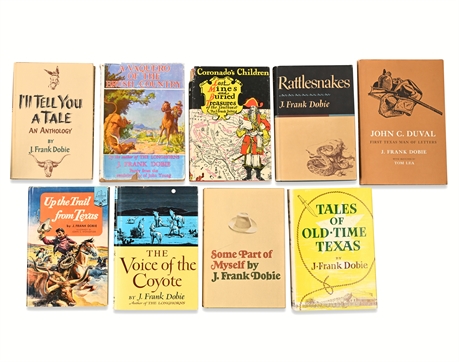 J. Frank Dobie Collection – 9 Hardcover Books with Dust Jackets