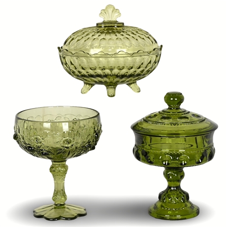 Olive Green Depression Glass Collection