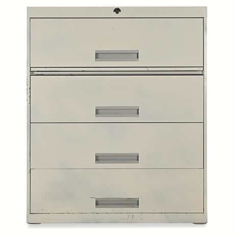 Supreme Equipment 42" Lateral File — 4 Drawers, Pull-Out Shelf, Industrial Gray