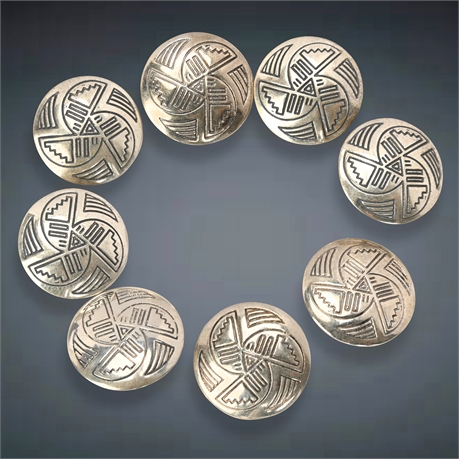 (8) Sterling Silver Buttons