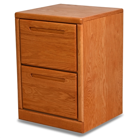 Classic Oak Two-Drawer File Cabinet