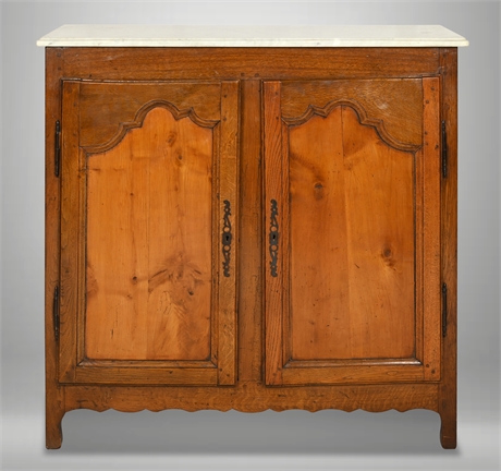 19th Century Walnut Cabinet with Marble Top