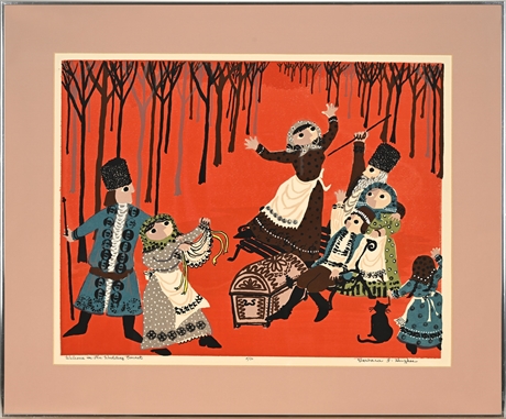 Barbara F. Hughes "Welcome to the Wedding Bonnet" Woodblock Print, 4/50