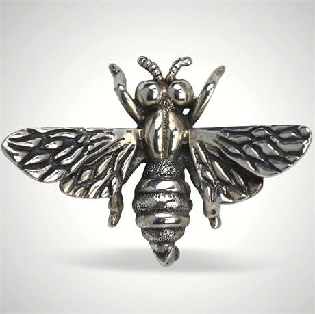 Vintage Taxco Sterling Silver Bee Brooch