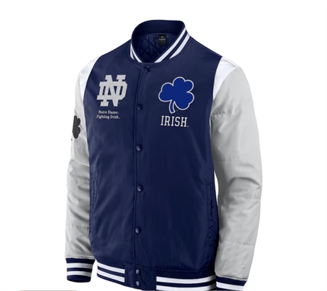 Notre Dame Fighting Irish Varsity Jacket, Unisex Size XL