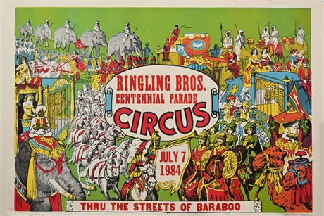 Ringling Bros Centennial Parade & Circus Poster 1984