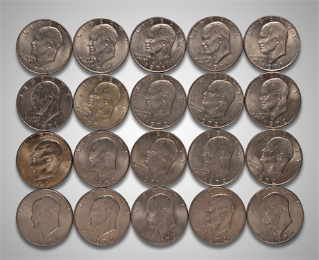 1971 & 1972 (20) Eisenhower Dollars
