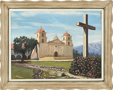 Ray Bellows 'Santa Barbara Mission' Original Oil