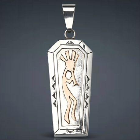 Kokopelli Sterling Silver & 12KGF Pendant