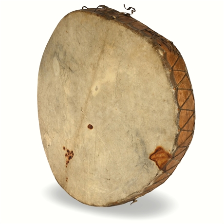 Large Native American Hand Drum with Mallet – 24.5" Diameter