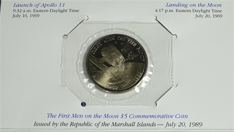 The First Men on The Moon $5 Dollar Commemorative Coin