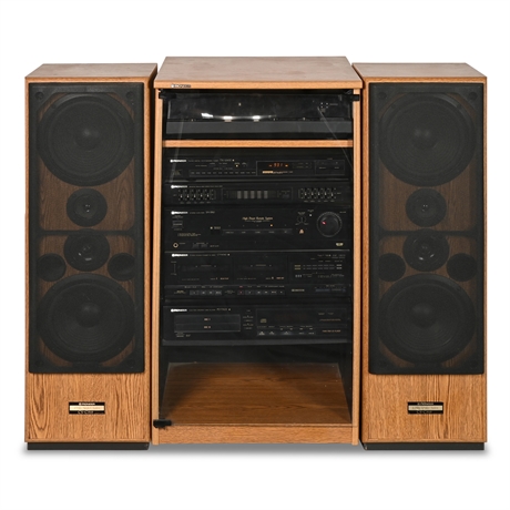 Classic Pioneer Stereo System & Cabinet