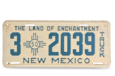 1950 Truck New Mexico License Plate