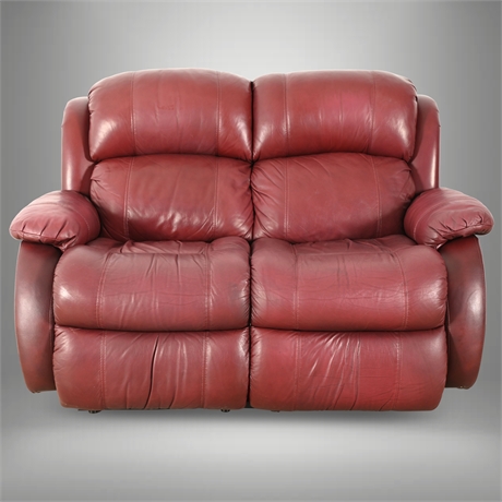 Leather Double Recliner Loveseat