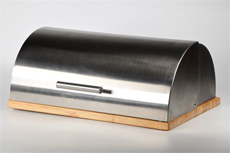 Stainless Steel and Bamboo Bread Box