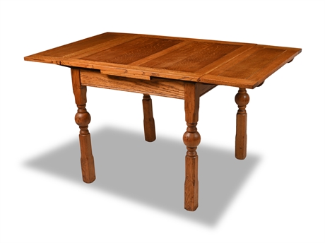 Antique Amish Style Draw-Leaf Dining Table