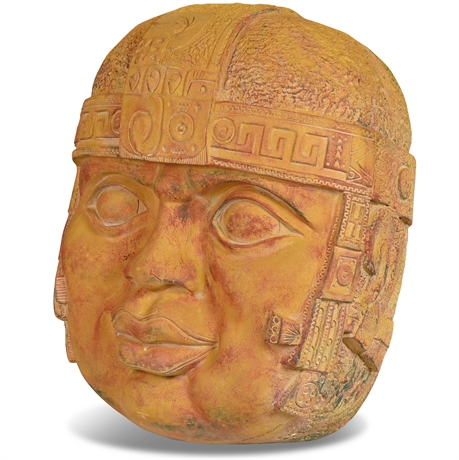 28" Olmec Head Garden Sculpture