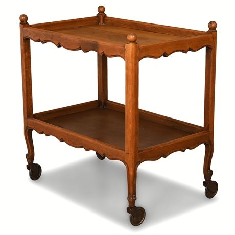 Antique Two-Tier Oak Tea Cart