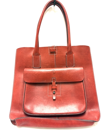 Ferrari Red Leather Satchel