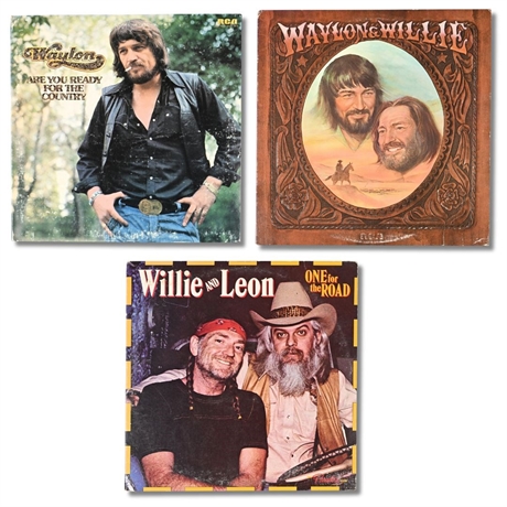 Three Outlaw Country LPs – Nelson, Jennings & Russell / RCA & Columbia 1976–79