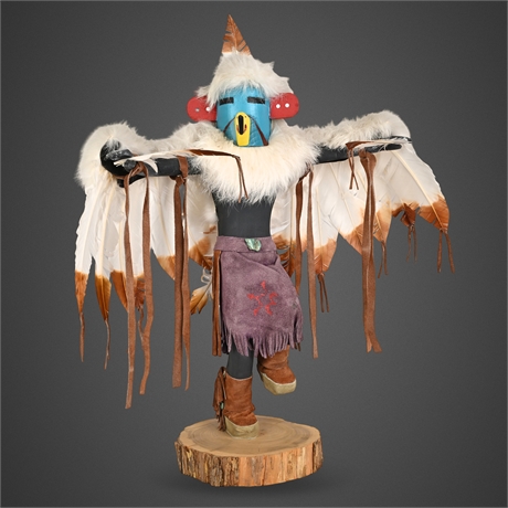 Eagle Dancer Kachina Doll – Handcrafted with Feathers & Turquoise Stones